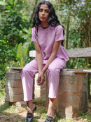 Vanaras Organic Cotton Ilma Lavender Narrow Pants