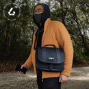 Jaggery Noir Unisex Satchel in Rescued Car Seat Belts [10" bag]