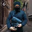 Jaggery Noir Freelancer's Satchel Bag in Rescued Car Seat Belts [11" cafe bag]