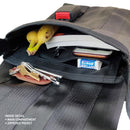 Jaggery Noir Freelancer's Satchel Bag in Rescued Car Seat Belts [11" cafe bag]