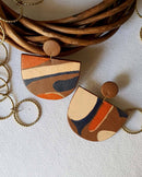 Noupelle  Iris Tan Upcycled Leather Earrings