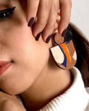 Noupelle  Iris Tan Upcycled Leather Earrings