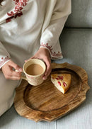 Hohmgrain Home Décor Dark Brown Seasoned Mango Wood Handcrafted Curvy Platter