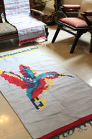 The Mango Tree Handwoven Organic Cotton Hummingbird Dhurrie