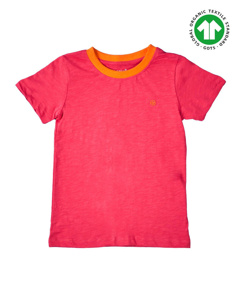 Organic Coral Playtime Tshirt With Half Sleeves