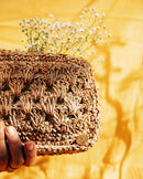 Kaiyare  Self pattern clutch in Banana Fibre