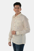 Tamaksh Men's White Organic Cotton Handcrafted Shirt