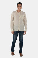 Tamaksh Men's White Organic Cotton Handcrafted Shirt