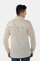 Tamaksh Men's White Organic Cotton Handcrafted Shirt