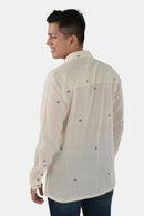 Tamaksh Men's White Organic Cotton Handcrafted Shirt