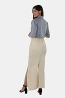 Tamaksh Women's White Blue Organic Cotton Handcrafted Co-ord Set