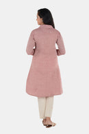 Tamaksh Women's White Red Organic Cotton Handcrafted Co-ord Set