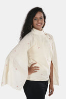 Tamaksh Women's White Organic Cotton Handcrafted Top