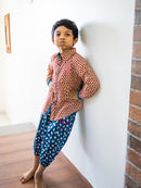 Prathaa Natkhat 100% Cotton Indigo Dabu Kids Capri