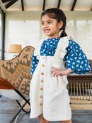 Prathaa Natkhat 100% Cotton Girls Pinafore Dress with T-shirt (Set of 2)
