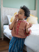 Prathaa 100% Kids Cotton Kurta with Mandarine Collar