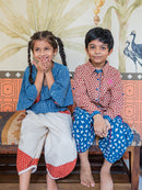 Prathaa Natkhat 100% Cotton Kids Top Dhoti Pants (Set of 2)