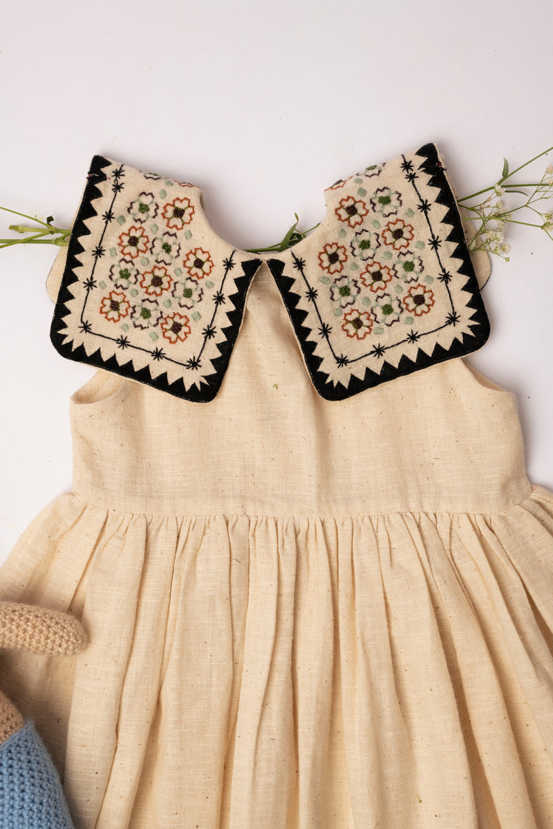 Ora Organics 100% Handwoven Cotton Noor Embroidered Dress