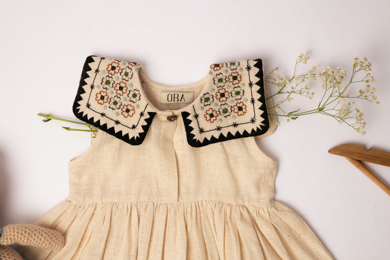 Ora Organics 100% Handwoven Cotton Noor Embroidered Dress