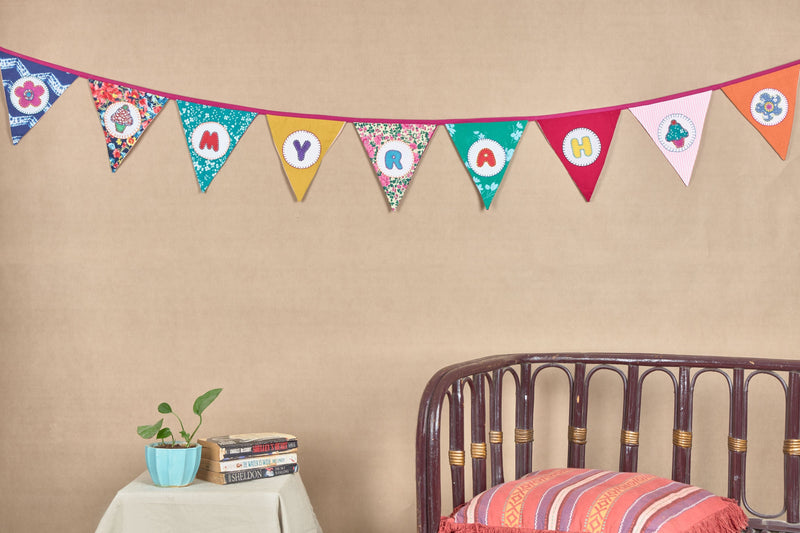 Use Me Works Customisable Name Bunting-Girl