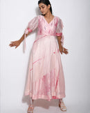 The Loom Art  Rose Punch Dupian Silk Dress