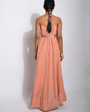 The Loom Art  Salmon Tan Cotton Silk Dress
