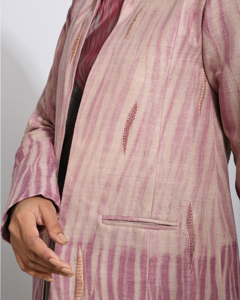 The Loom Art  Dusty Sangaria Matka Silk Jacket