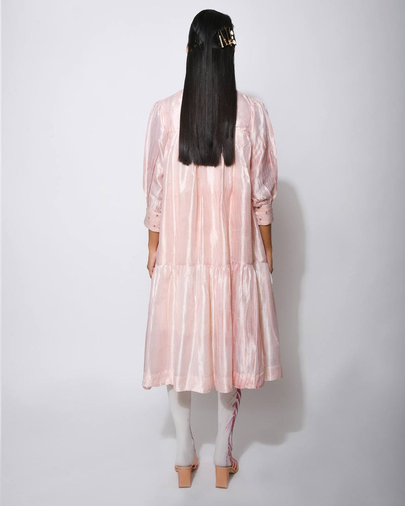 The Loom Art  Ivory Mist Dupian Silk Dress