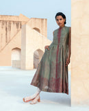 The Loom Art  Pickle & Wine Chanderi Silk Dress