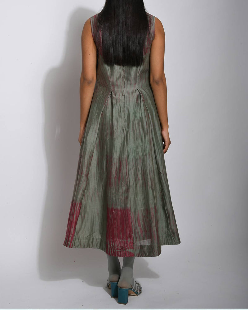 The Loom Art  Pickle & Wine Chanderi Silk Dress