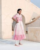The Loom Art  Coral Morning Chanderi Silk Dress