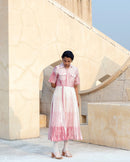 The Loom Art  Coral Morning Chanderi Silk Dress