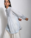 The Loom Art  Vanilla Sky Cotton Silk Shirt