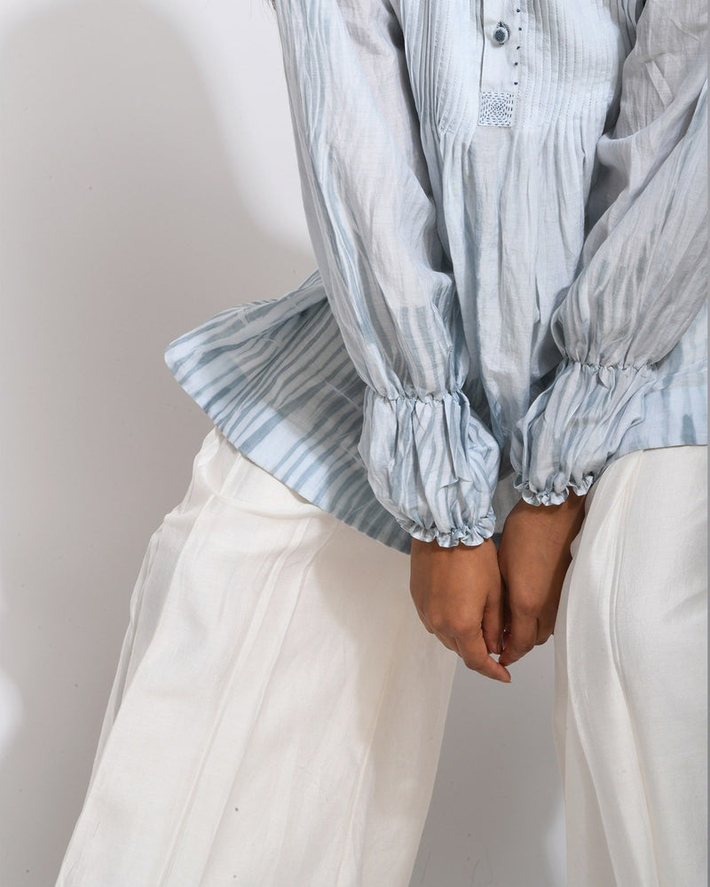 The Loom Art  Vanilla Sky Cotton Silk Shirt
