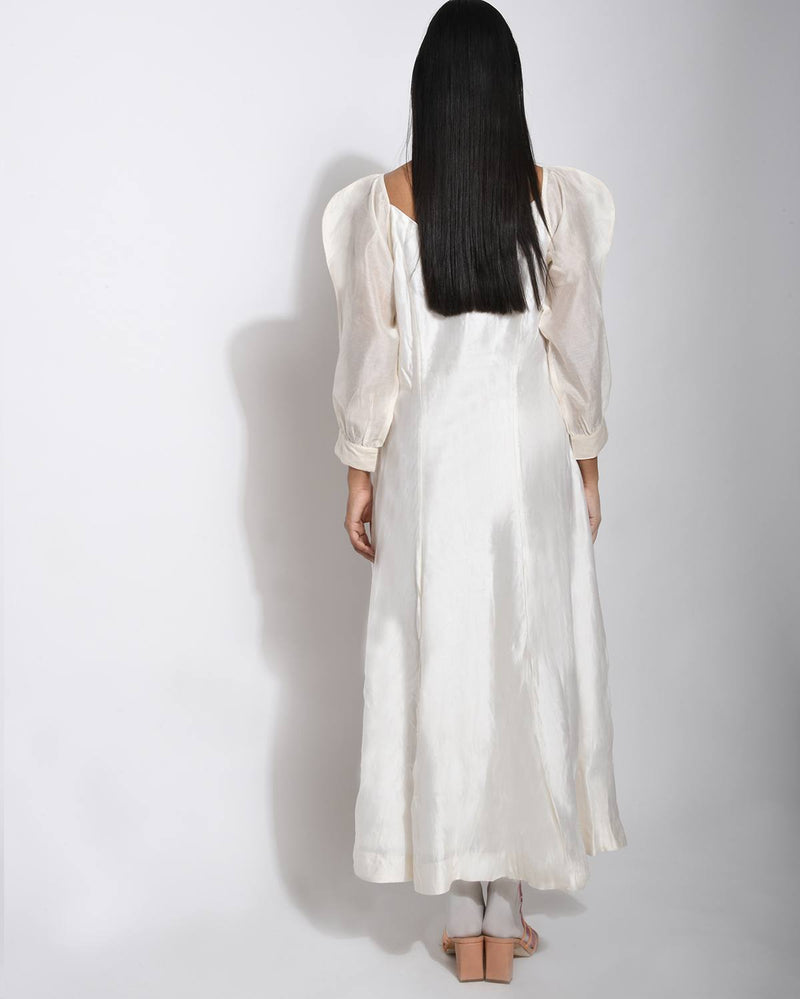 The Loom Art  Pearl White Silk Dress