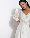 The Loom Art  Pearl White Silk Dress