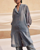 The Loom Art  Iceberg Chanderi Silk Shirt