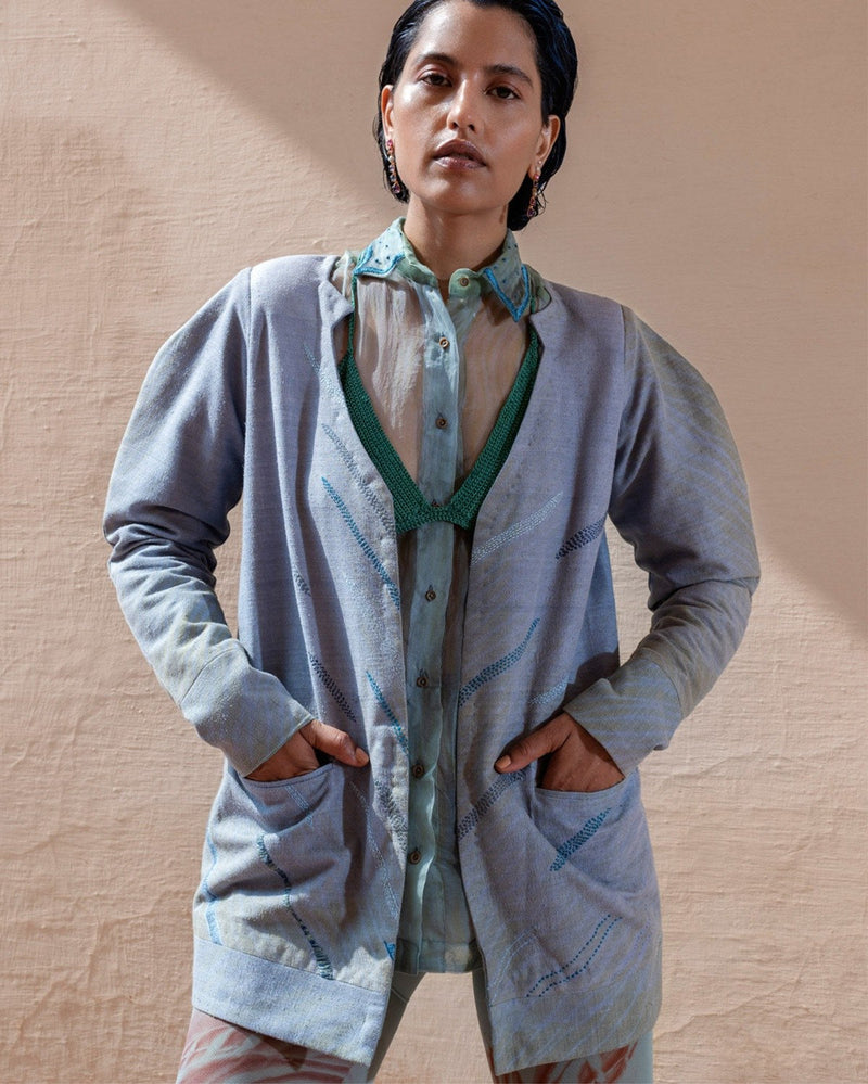 The Loom Art  Flora & Fauna Matka Silk Jacket