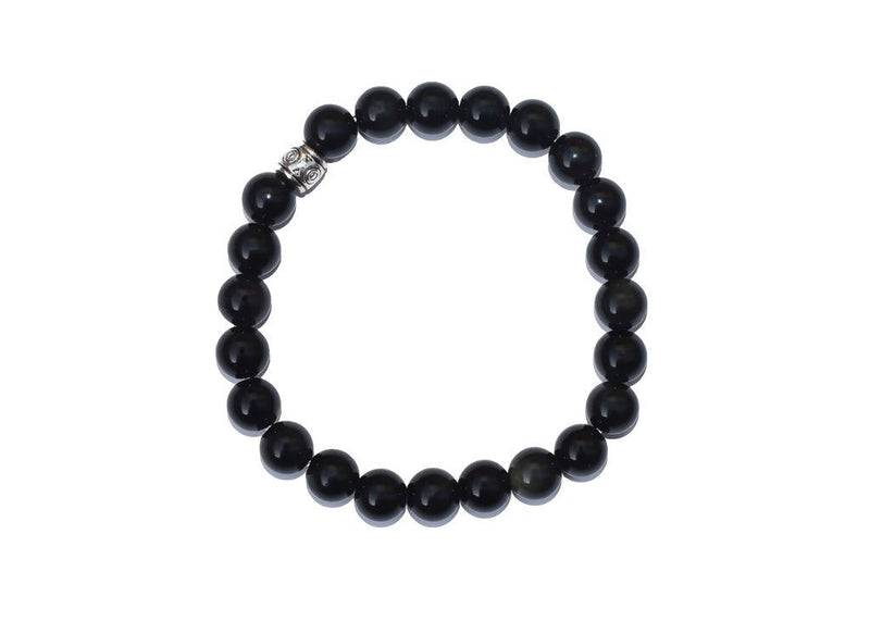 Bamboology Unisex Obsidian Bracelet - Black