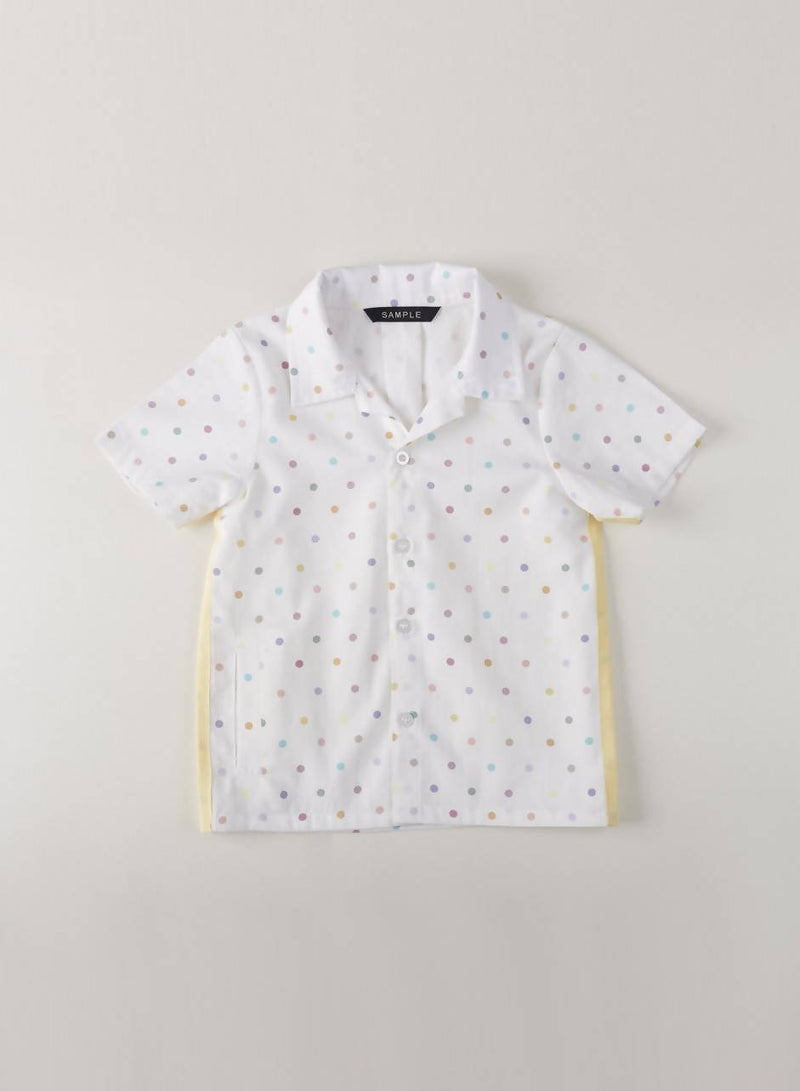 Organic Cotton Sky Polka Print Boys Shirt