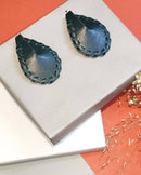 Noupelle  Teal Lea Upcycled Leather Studs