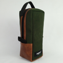 Jaggery Outback and Beyond Vertical Dopp Kit in Olive Green & Brown Salvaged Nubuck
