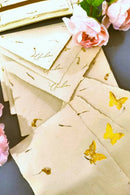 Unalome Butterfly Handmade Marigold Notecards - Set of 5