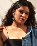 Noupelle  Lune Grey Upcycled Leather Earring