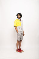 Neora by Nehal Chopra Bemberg Modal Silk Grey-Neon Colorblocked Men's Shirt