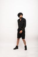 Neora by Nehal Chopra Bemberg Modal Silk Black-Neon Jacket