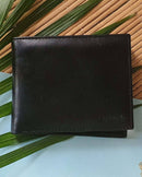 Noupelle  Black Bi-fold Upcycled Leather Wallet with Card case