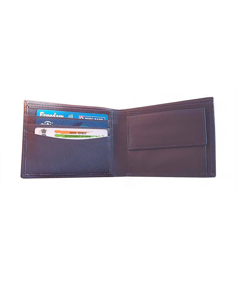 Noupelle  Navy Blue Upcycled Leather Wallet with Card Case