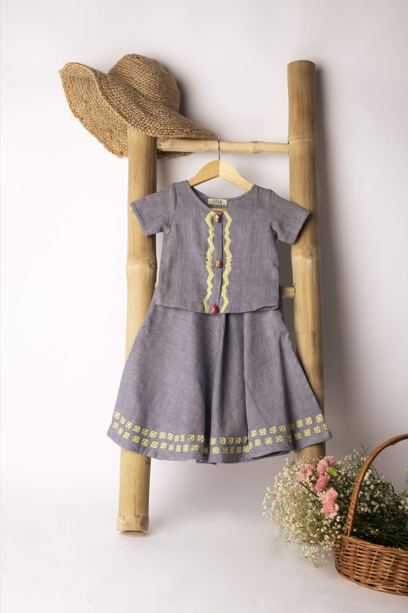 Ora Organics 100% Handwoven Cotton Embroidered Xiti Skirt