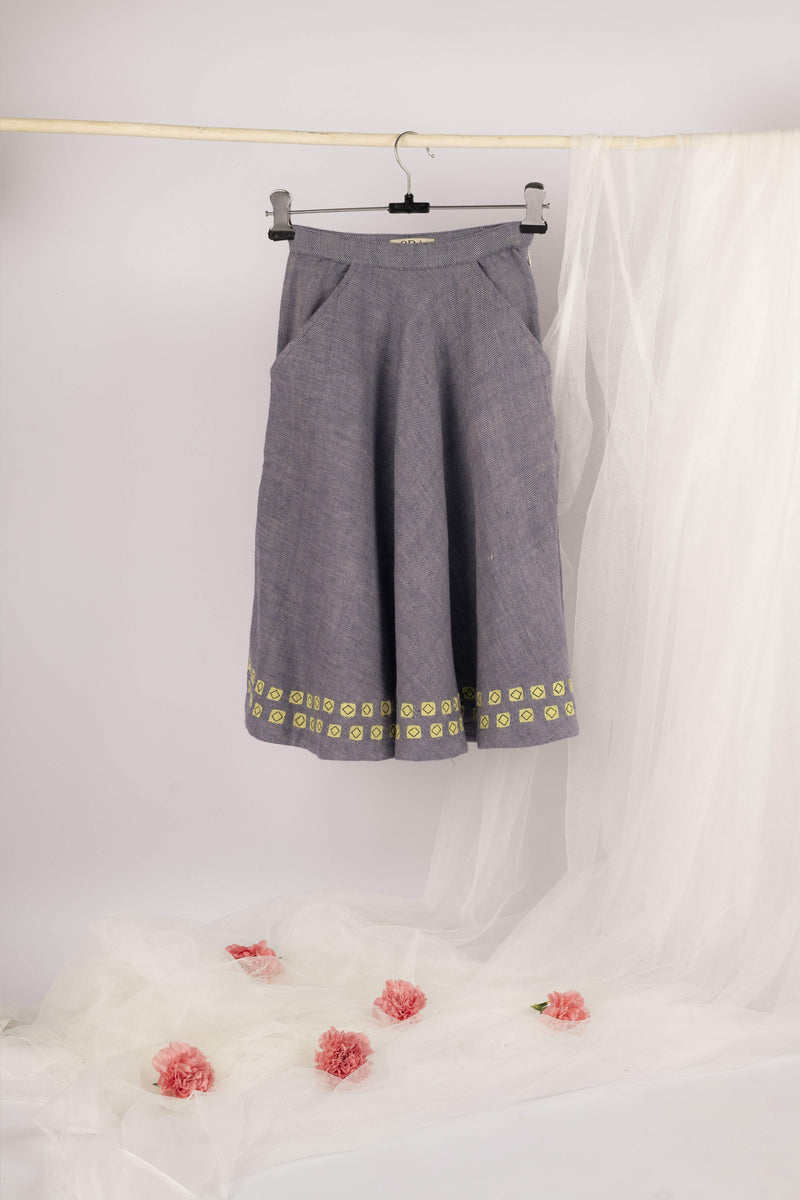 Ora Organics 100% Handwoven Cotton Embroidered Xiti Skirt